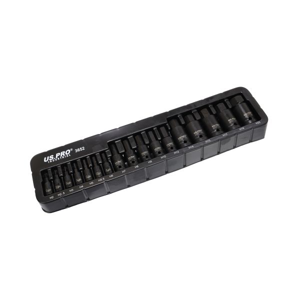 1/4" 3/8" 1/2" Drives 17Pc Impact Hex Bit Socket Set