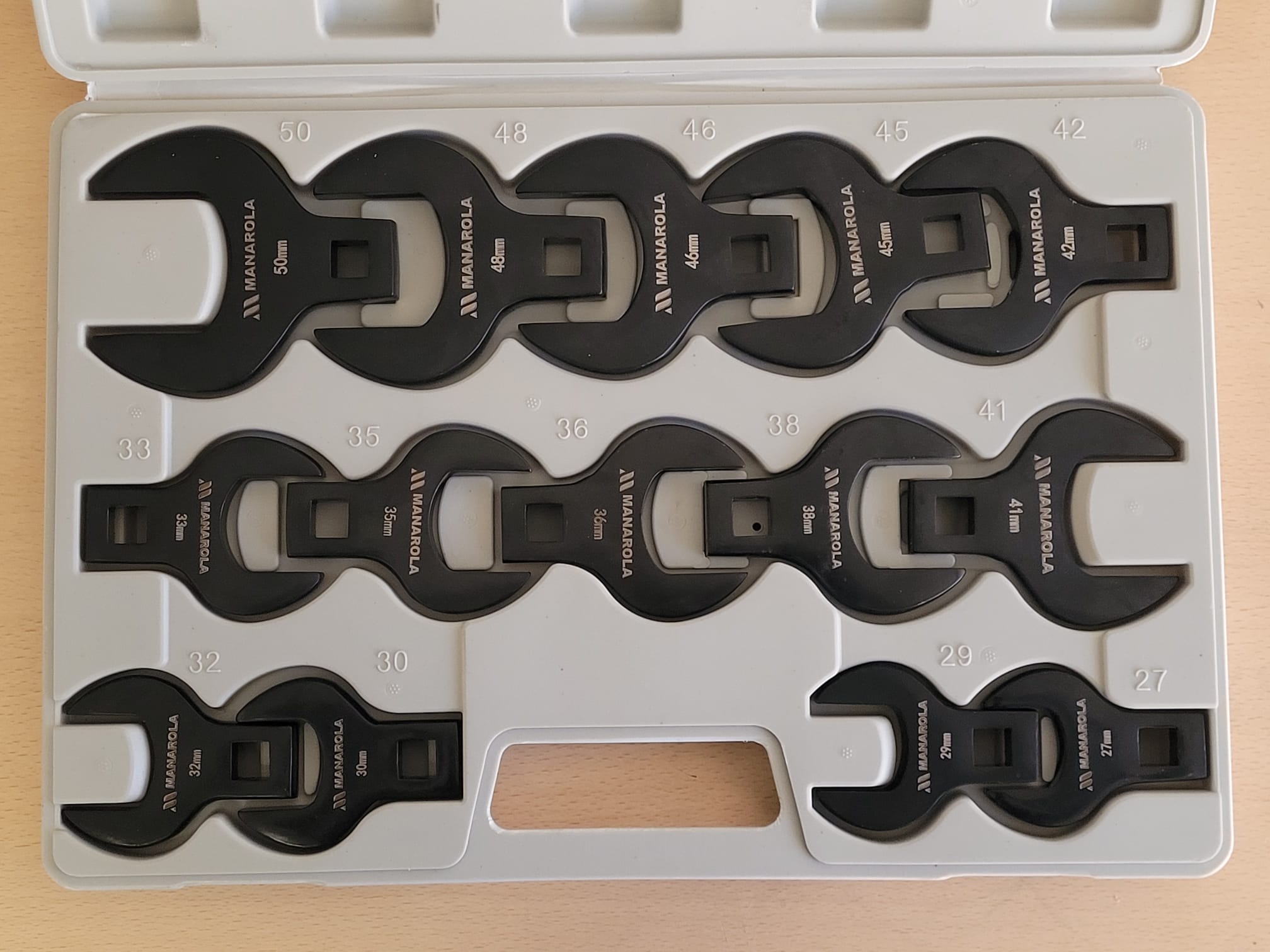 14PCS 1/2" Drive Metric Jumbo Crowsfoot Wrench Set 27 - 50mm