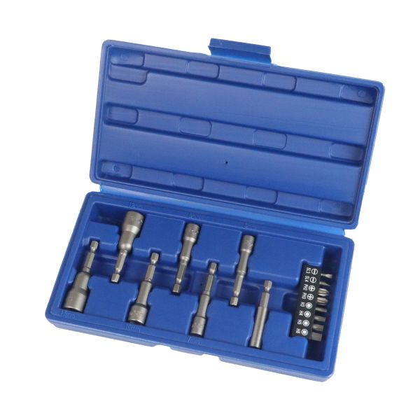 US PRO 15 Piece 1/4" Hex Drive Metric Magnetic Impact Nut Driver Bit Set