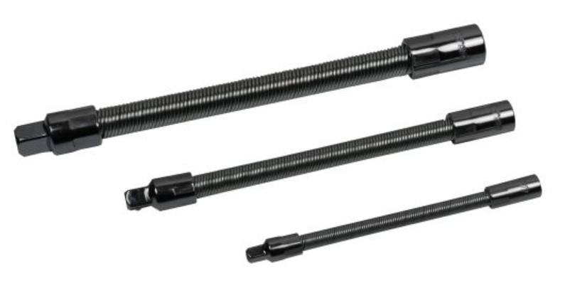 US PRO 3Pc Flexible Extension Bar Set - 1/4" 3/8" 1/2" Drives