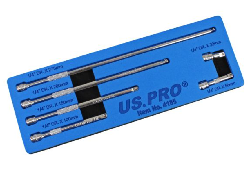 US PRO 6Pc 1/4" Dr Extension Bar Set