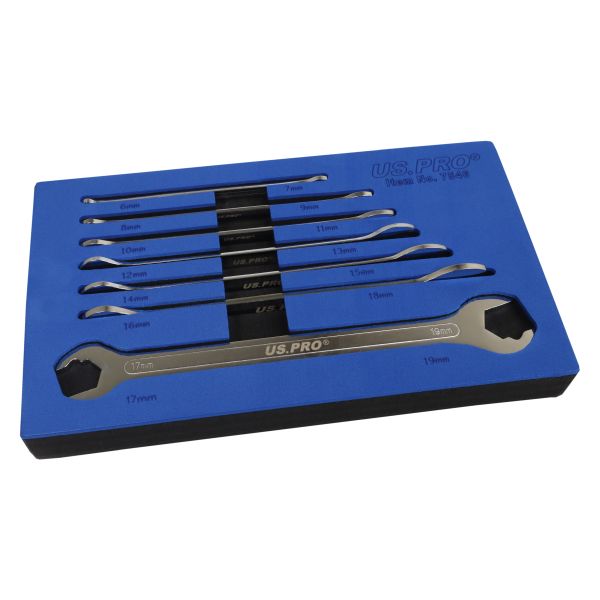 7PCS ULTRA THIN RATCHETING ACTION O/END SPANNER SET 6-19MM