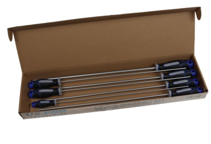 US PRO 7Pc Extra Long Tamper Star Screwdriver Set T10 - T40