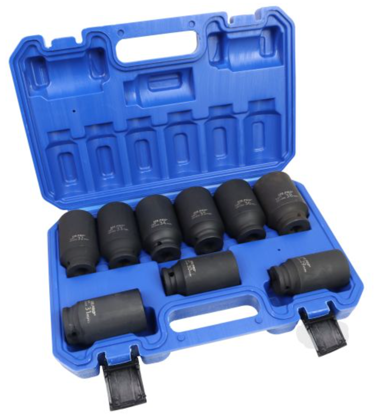 US PRO 9Pc 1/2" Dr 12Pt Deep Impact Hub Nut Sockets