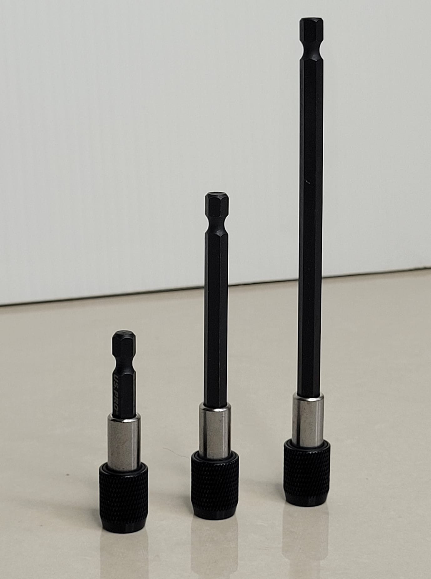 US PRO 3Pc 1/4" Dr Magnetic Quick Release Bit Extensions