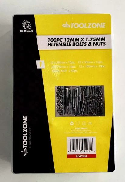 TZ 100PC 12MM BOLTS & NUTS ASSORTMENT