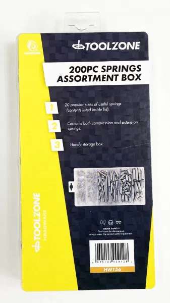 T/ZONE 200PC SPRINGS IN ASSORT. BOX