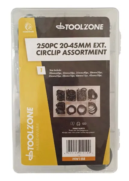 TZ 250PC 20-45MM EXT. CIRCLIP ASSORTMENT