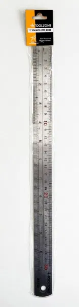 12" Stainless Steel Ruler With Metric & Imperial Measurements
