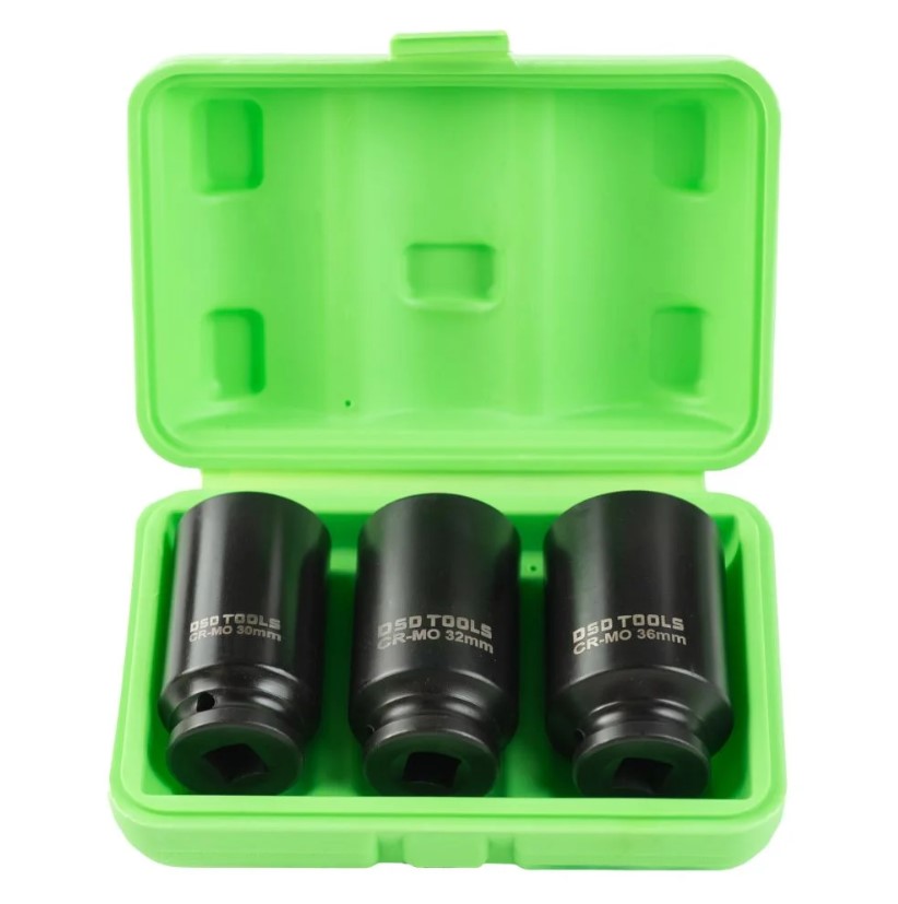 DSD TOOLS 3pc 1/2″ DR 12PT Deep Impact Hub Nut Sockets DS1147
